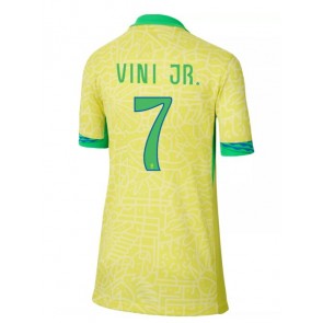 Brasilien Vinicius Junior #7 Hemmatröja Kvinnor Copa America 2024 Kortärmad